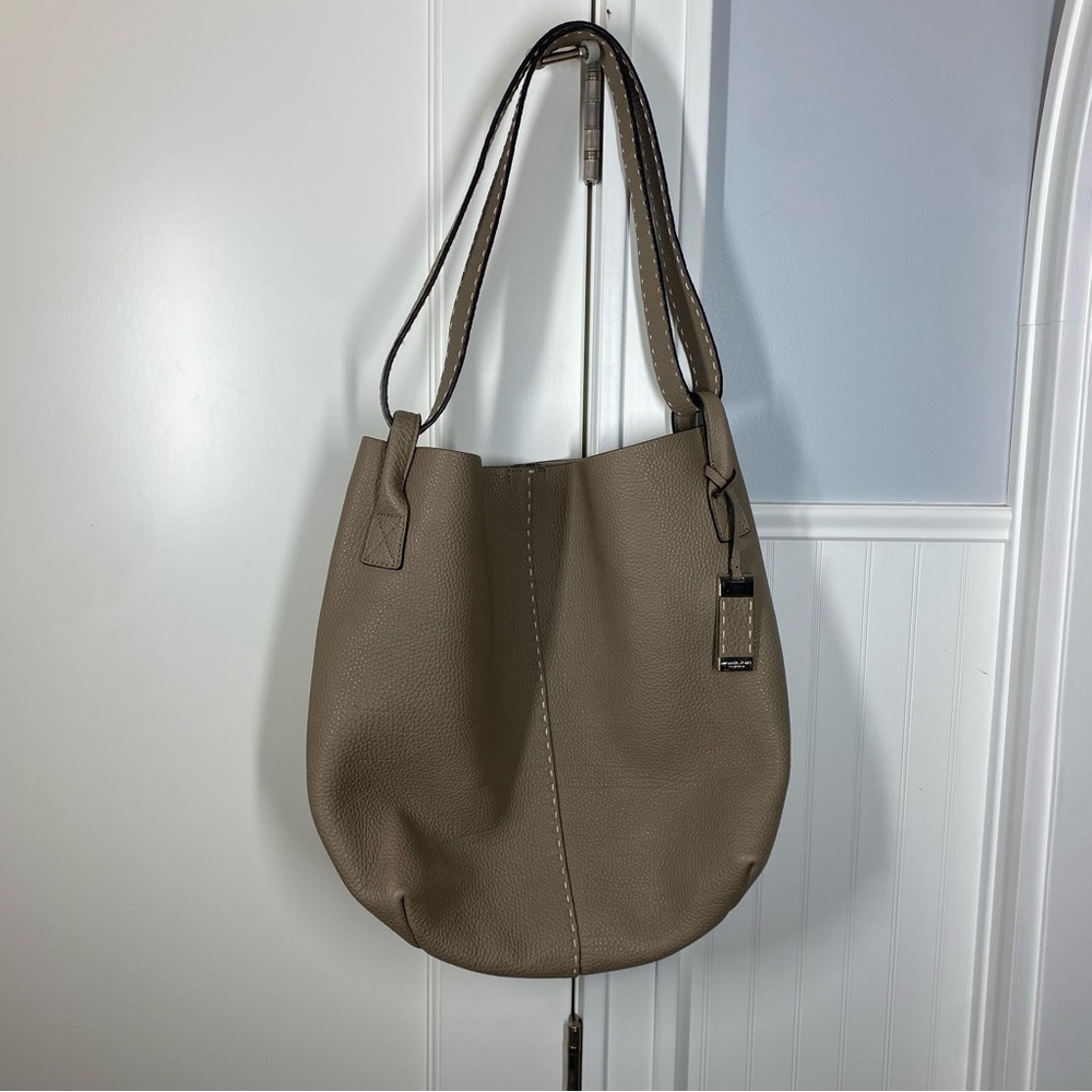 Michael Kors Collection Taupe leather Hobo Bag neutral quiet luxury designer